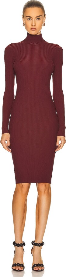 Alaia Rib Dress in Red