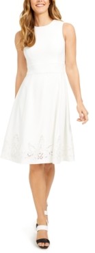 Calvin klein white fit and flare dress Clearance