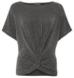 Dorothy Perkins Womens Silver Twist Front T