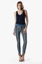 Thumbnail for your product : 7 For All Mankind Malhia Kent: The Side Zip Pieced Skinny In Blue Silver Chevron