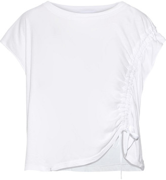 white ruched shirt