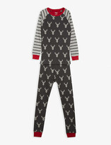 Thumbnail for your product : Hatley Stag and stripe-print cotton pyjamas 2-10 years