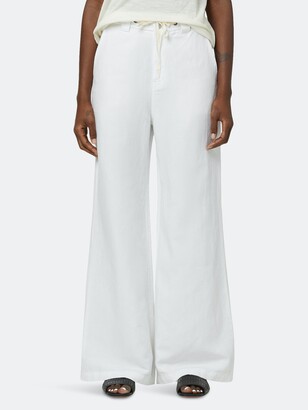 wide leg drawstring linen pants
