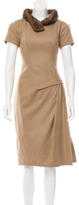 Thumbnail for your product : Carolina Herrera Wool Mink-Trimmed Dress