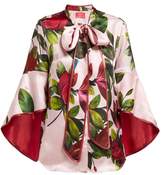 Thumbnail for your product : F.R.S For Restless Sleepers F.R.S – For Restless Sleepers Acli Magnolia Print Satin Twill Blouse - Womens - Pink Print