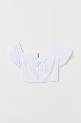 H&M Off-the-shoulder laced blouse