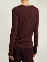 Thumbnail for your product : Raey Long Sleeved Slubby Cotton Jersey T Shirt - Womens - Burgundy