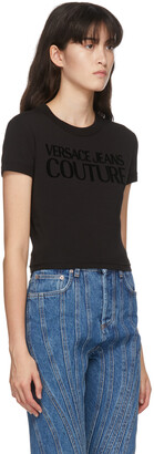Versace Jeans Couture Black Cropped Logo T-Shirt