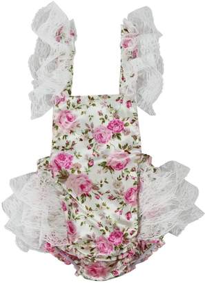 Wennikids Baby Girl's Summer Dress Clothing Ruffle Baby Romper Small