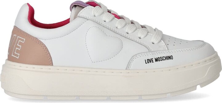 Love Moschino White And Pink Sneaker - ShopStyle