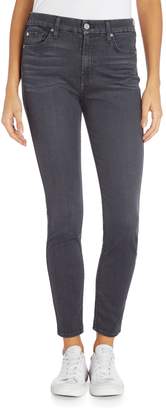 7 For All Mankind Skinny Bair High Rise Jeans In Smoke