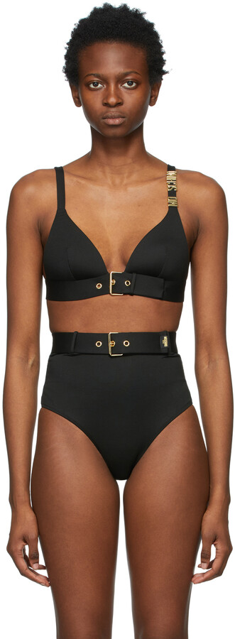 Moschino Black Golden Buckle Triangle Bikini Top - ShopStyle Two Piece  Swimsuits