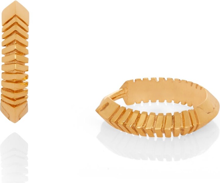 Kaizarin Yellow Gold Huggie Earrings