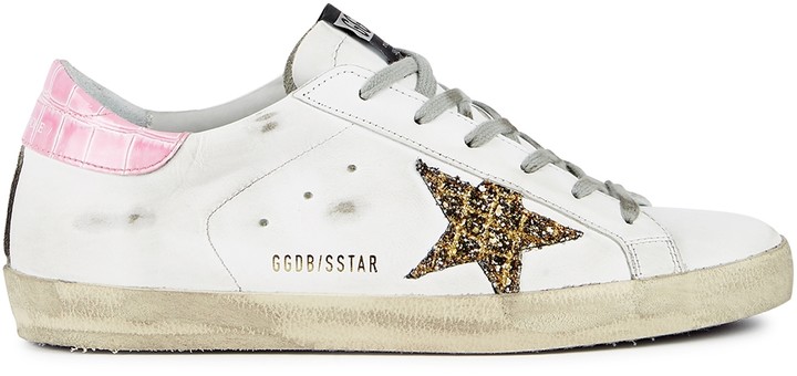 golden goose pink glitter sneakers
