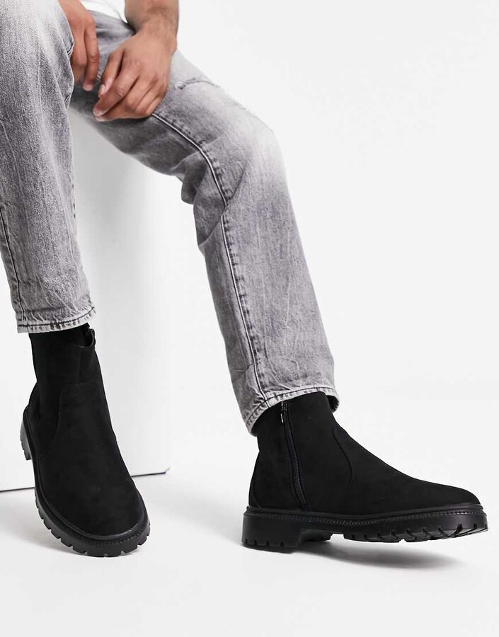 New look chunky black boots Clearance