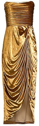 Mestiza New York Aurora Emilia Ruched Metallic Velvet Dress