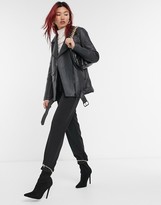 Thumbnail for your product : Urban Code Urbancode aviator faux leather jacket in black