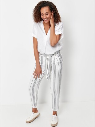 M&Co Striped linen trousers