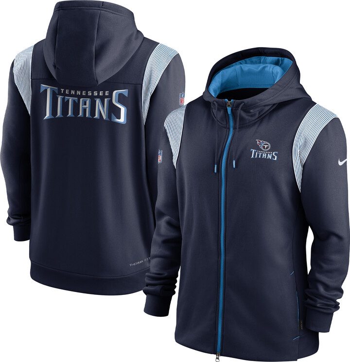 Men's Nike Navy Tennessee Titans Performance Sideline Lockup Full-Zip Hoodie