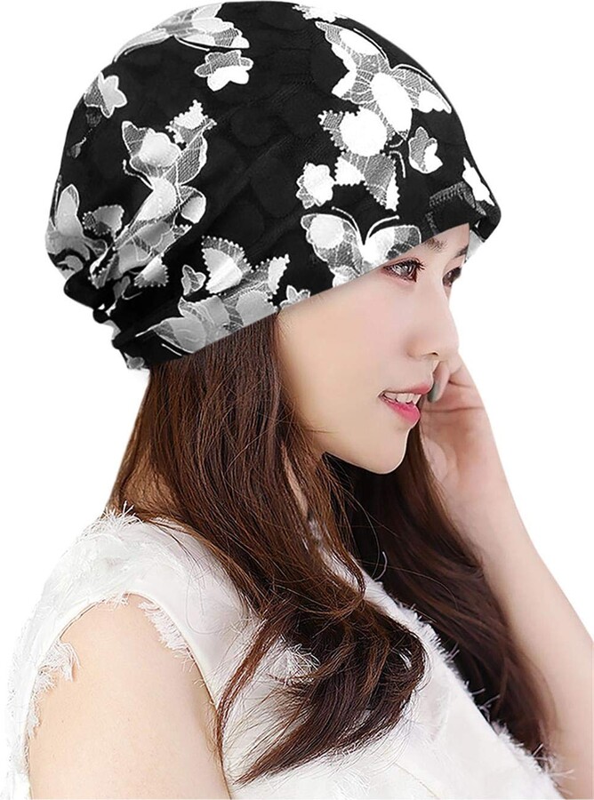 IPENNY Womens Crystal Beanie Lace Chemo Hat Soft Bandana Turban Skull Slouchy  hat - ShopStyle