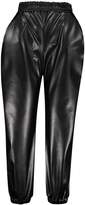 Thumbnail for your product : boohoo Elasticated Waist Leather Look Jogger