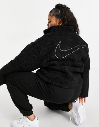 nike cropped borg fleece