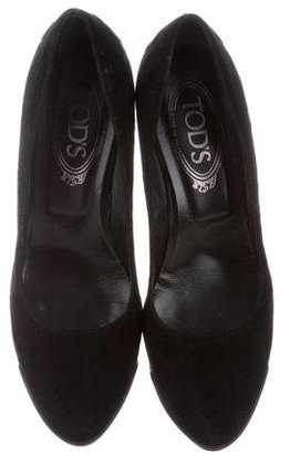 Tod's Suede Wedge Pumps