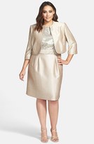 Thumbnail for your product : Tahari by ASL Jacquard Shantung Dress & Jacket (Plus Size)