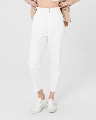 ids - Women's White Tapered pants - Cocoa Paper Bag Pants - Size One Size, 12 at The Iconic