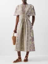 Thumbnail for your product : D'Ascoli Padang Block-print Cotton-khadi Dress - Multi