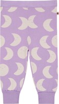 Thumbnail for your product : The Bonnie Mob Kids Lilac Moon-intarsia Cotton Leggings