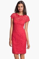 Thumbnail for your product : Monique Lhuillier ML Lace Overlay Sheath Dress