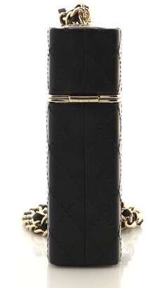 CHANEL Caviar Stitched Lipstick Case On Chain Black 1111301
