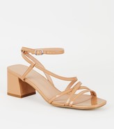 Thumbnail for your product : New Look Patent Flared Heel Strappy Sandals