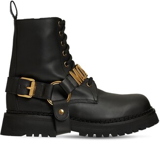 Moschino 50mm Leather Combat Boots