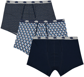 Yours Clothing 3 PACK BadRhino Navy & Multi A-Front Trunks
