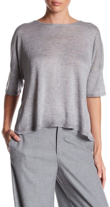 Eileen Fisher Elbow Sleeve Organic Linen Sweater