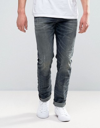 Diesel Buster Jeans Regular Slim Stretch Fit Jeans 845S Blue Gray Wash