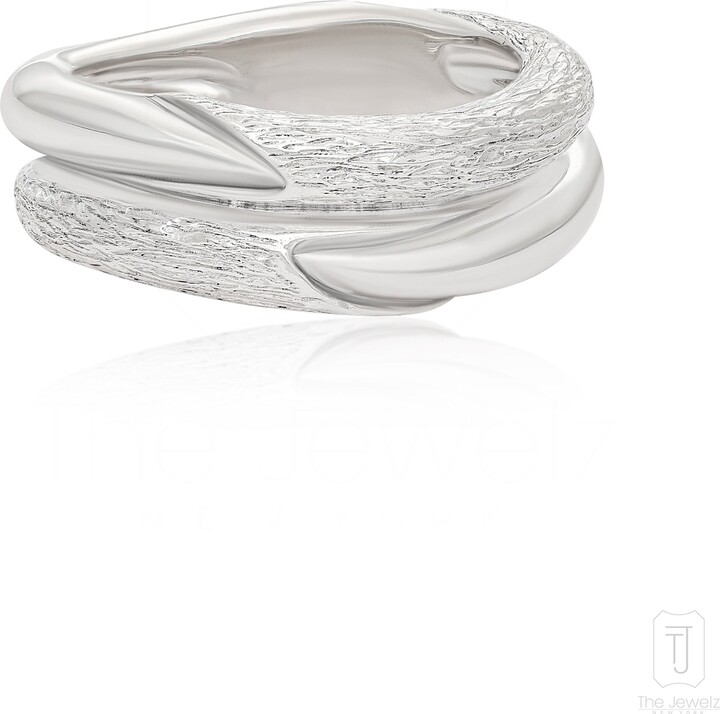 The Jewelz White Chroma Double Band Solid Ring