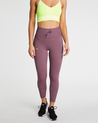 Under Armour Women's Purple Tights - Meridian Rib Waistband Ankle