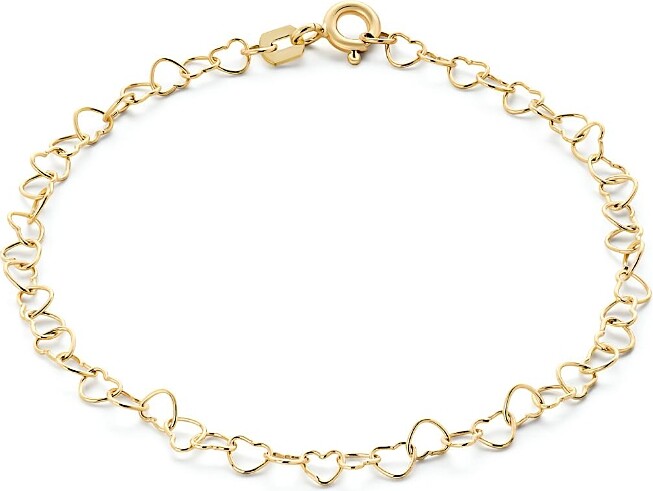 Ana Luisa Solid Yellow Gold Heart Chain Bracelet