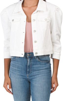 juniors white denim jacket