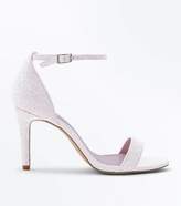 Thumbnail for your product : New Look Wide Fit White Glitter Two Part Wedding Sandals