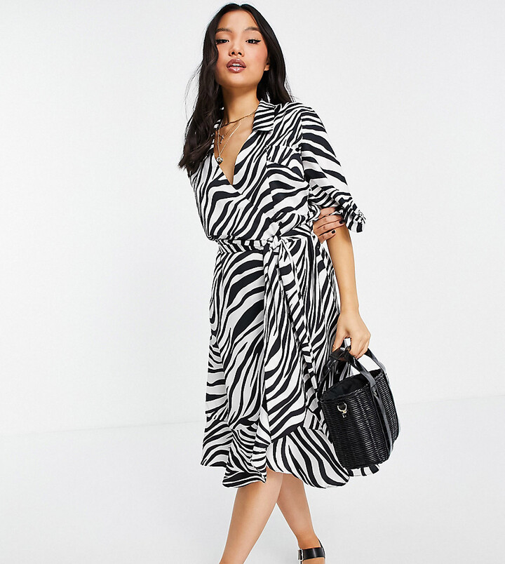Topshop Petite zebra print shirt dress - ShopStyle