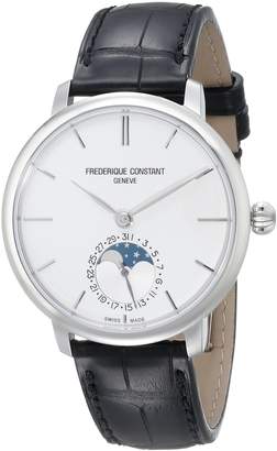 Frederique Constant Men's FC703S3S6 Slim Line Analog Display Swiss Automatic Black Watch
