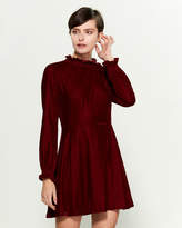 Thumbnail for your product : Maje Long Sleeve Fit & Flare Velvet Dress