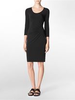 Thumbnail for your product : Calvin Klein Womens Ruched 3/4 Sleeve Matte Jersey Dress