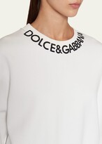 Thumbnail for your product : Dolce & Gabbana Jersey Pullover Top w/ Logo Collar
