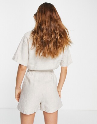 And other stories & linen playsuit in beige - ShopStyle Jumpsuits & Rompers