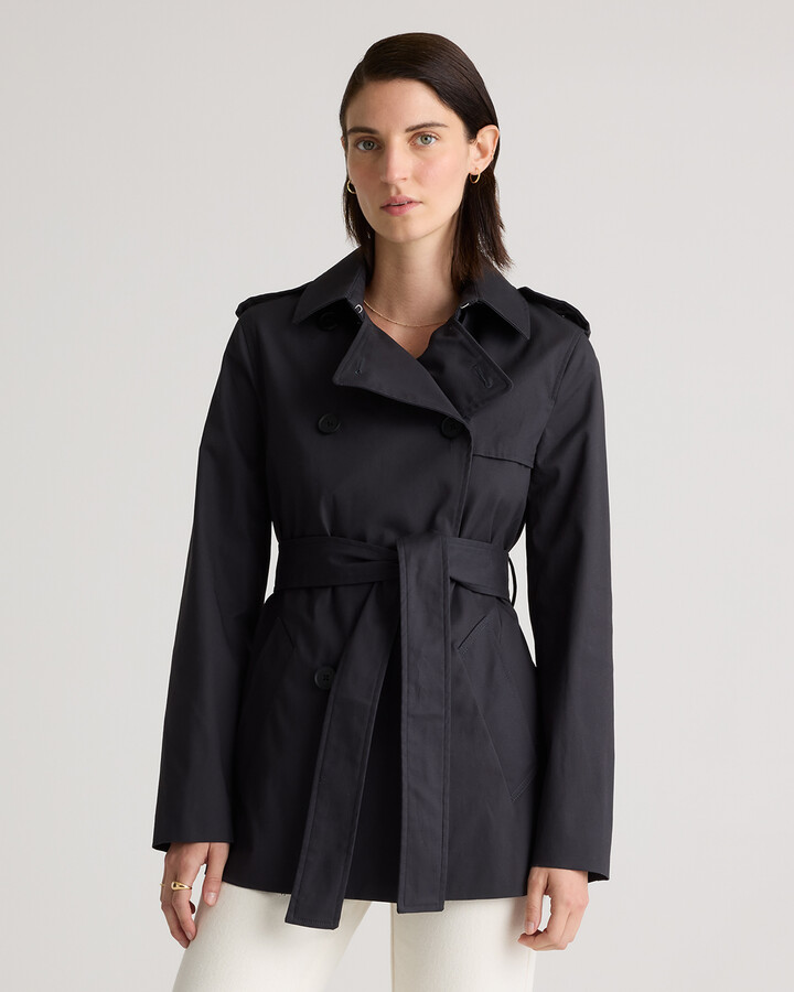 Quince Comfort Stretch Short Trench Coat
